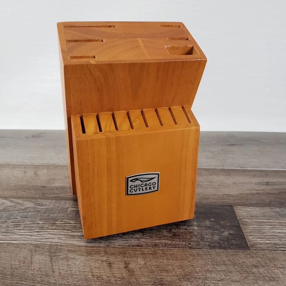 Chicago Cutlery 14 Slot Knife Block Wood Countertop Kitchen Storage